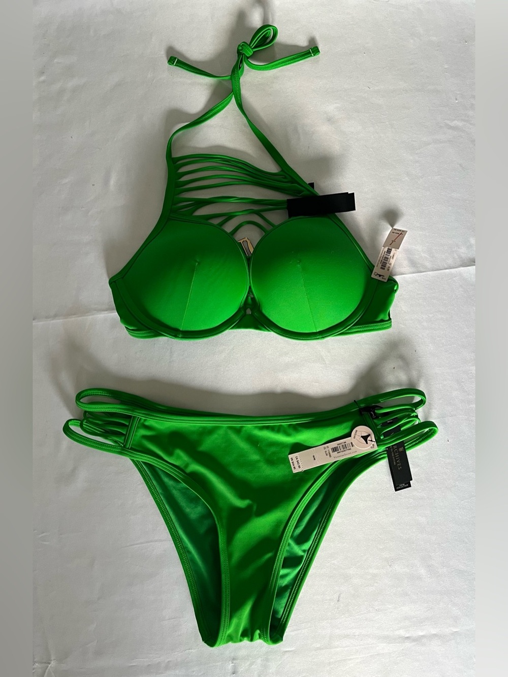 Victoria's Secret SwimVS Archives Swim Bikini Top 32D & Bottom M Green
